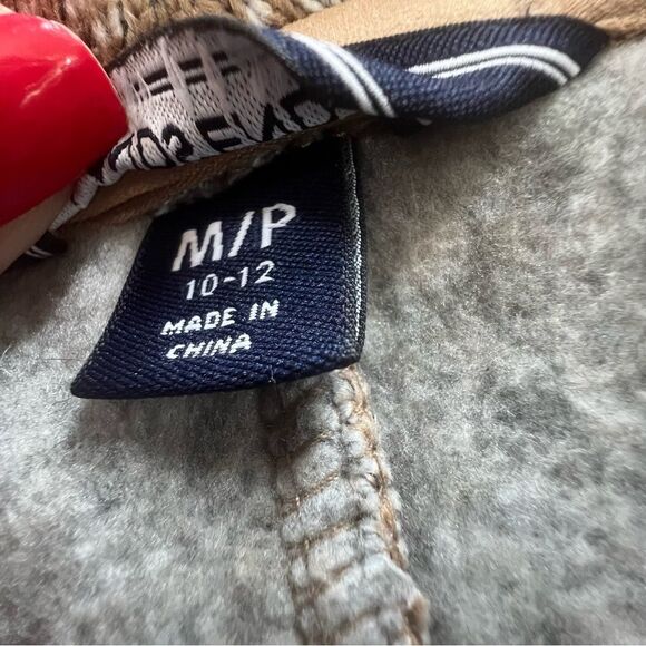 Lands End Motto Knit Fleece Oatmeal Tweed Asymmetrical Zip Jacket Blazer Coat - Picture 10 of 16